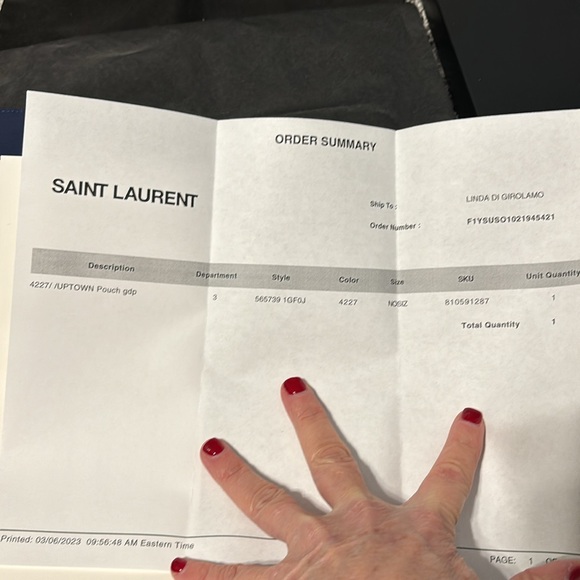 Authentic Like New Yves Saint Laurent Uptown Leather Envelope Pouch Clutch - Picture 10 of 14